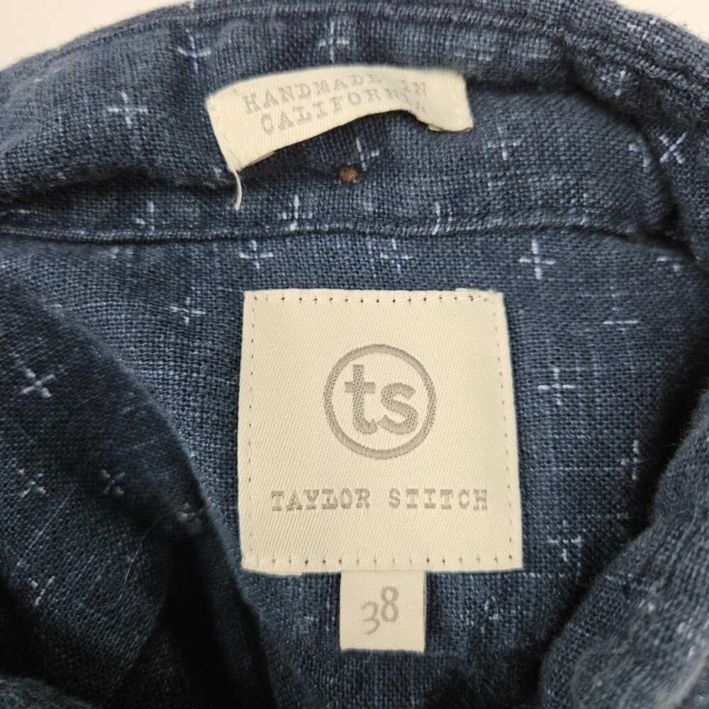 Taylor Stitch The Jack Indigo Shirt Mens 38 Small Blue Cross Stitch Button Down - Picture 8 of 9